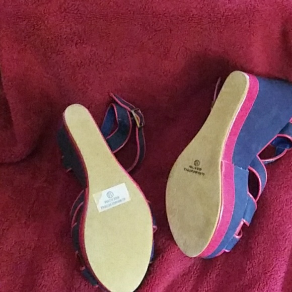 bonnibel wedge sandal blue and red - Picture 3 of 4